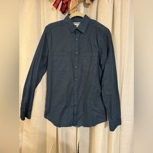 Navy light blue men’s express button up long sleeve 15-15.5 neck square triangle